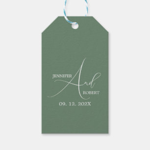 Minimalistische White Calligraphy Wedding-Geschenk Geschenkanhänger