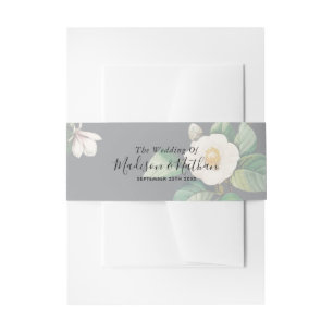 Minimalistische White Japanese Camellia Wedding Einladungsbanderole