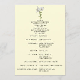 Minimalistische White Lily Wedding Programm