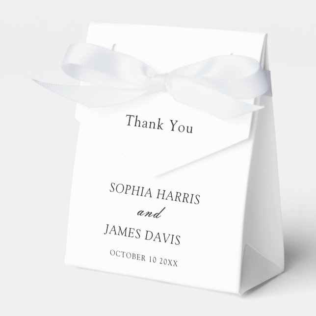 Minimalistische White Modern Elegante Hochzeit Geschenkschachtel (Vorderseite)
