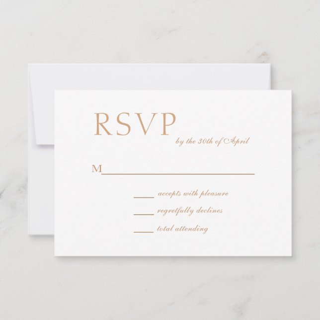 Minimalistische White Modern Muslim Wedding RSVP C (Rückseite)
