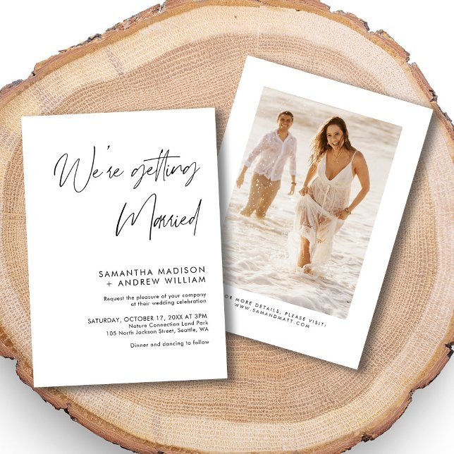 Minimalistische White Wedding Einladung für jeden  (Personalized Minimalist White Wedding Invitation for any Style)