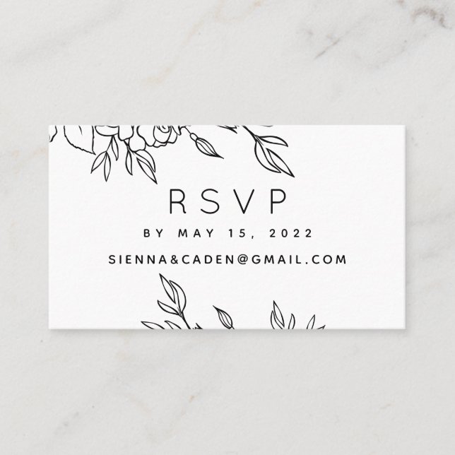 Minimalistische White Wedding Online RSVP Karte (Vorderseite)