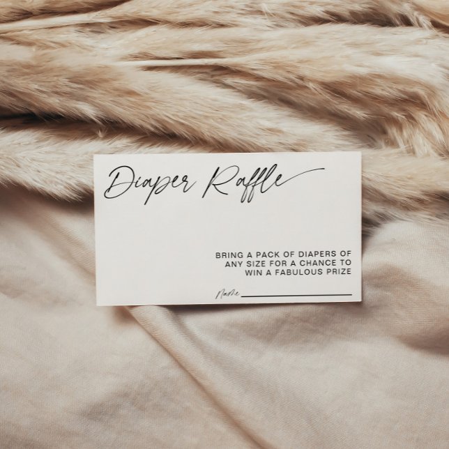 Minimalistische Wickelkarte Begleitkarte (Diaper Raffle Enclosure Card)