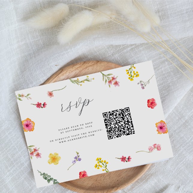 Minimalistische Wildblume - Botanische Hochzeit im RSVP Karte (Von Creator hochgeladen)