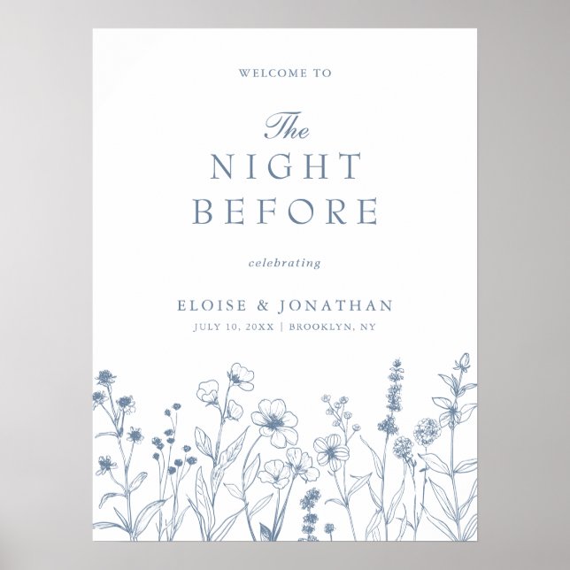 Minimalistische Wildblume Herzlich willkommen im V Poster (Vorne)