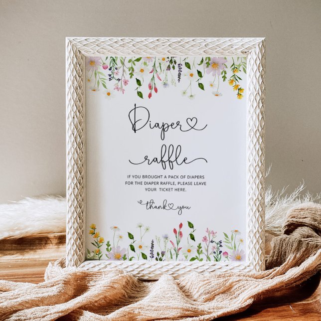 Minimalistische Wildblume-Windeln Tombola-Kinderdu Poster (Von Creator hochgeladen)