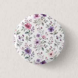 Minimalistische Wildblumen-Botanik-Pin-Taste Button