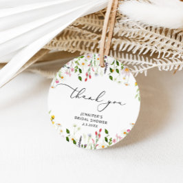 Minimalistische Wildblumen Brautparty favorisieren Geschenkanhänger