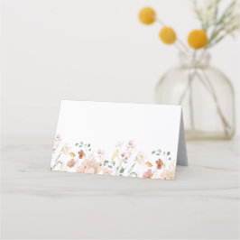 Minimalistische Wildblumen Hochzeit Platzkarte