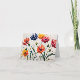 Minimalistische Wildblumen Spritzer Paint Vielen D Karte