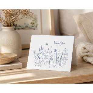 Minimalistische Wildblumenwiese Blau Danke