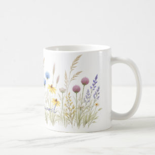 Minimalistische Wildblumenwiese-Tasse – Zartes Was Kaffeetasse