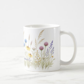 Minimalistische Wildblumenwiese-Tasse – Zartes Was Kaffeetasse