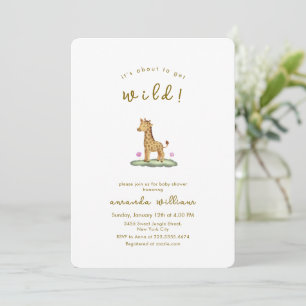 Minimalistische wilde Jungle-Safari-Giraffen-Baby- Einladung