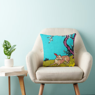 Minimalistische Windhund-Silhouette-Hundedarstellu Kissen