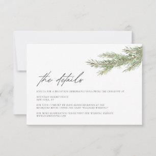 Minimalistische Winterhochzeit Details Beilagekart Einladung