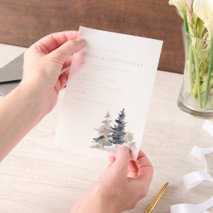 Minimalistische Winterhochzeit mit Schneebaumen