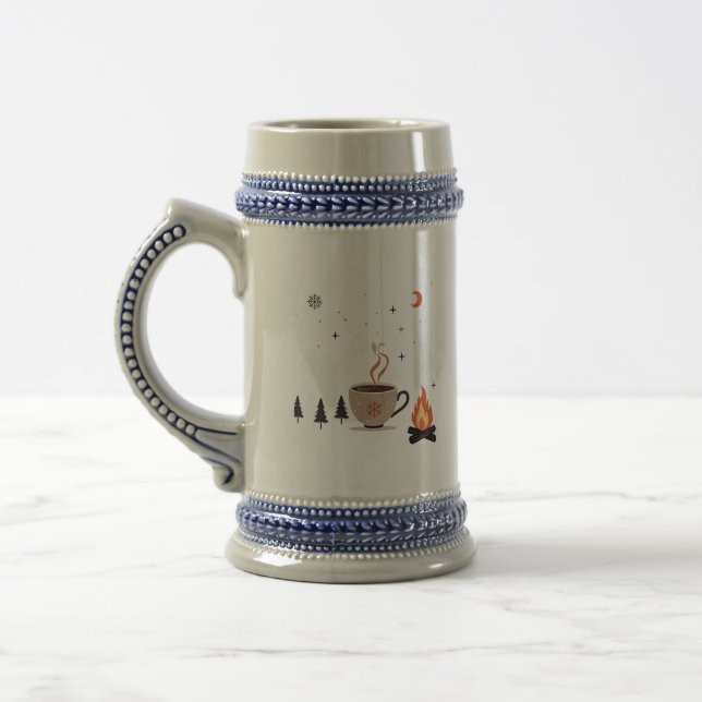 Minimalistische Winterlandschaft Bierglas (Links)