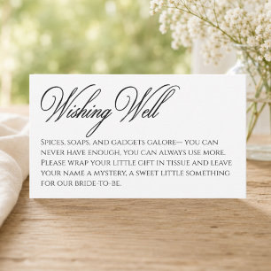 Minimalistische Wishing Well Hochzeitsdusche Detai Begleitkarte