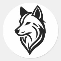 Minimalistische Wolf Face-Silhouette