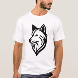 Minimalistische Wolf Face-Silhouette T-Shirt
