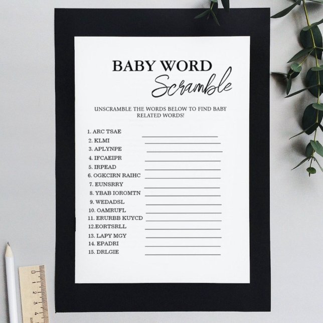 Minimalistische Wortmarke Baby-Duschspielkarte Einladung (Von Creator hochgeladen)