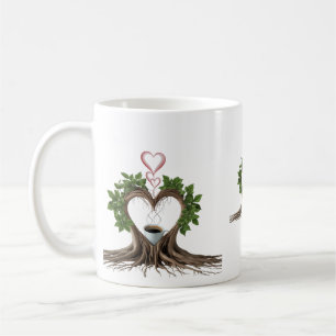 Minimalistische Wurzeln Herz Kaffeetasse