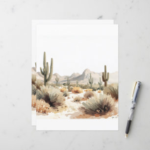 Minimalistische Wüsten-Saguaro-Kakteen-Aquarell-Ku