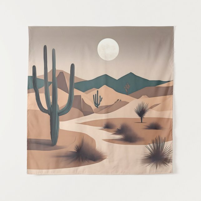 Minimalistische Wüstenkunst Wandteppich (Vorderseite)