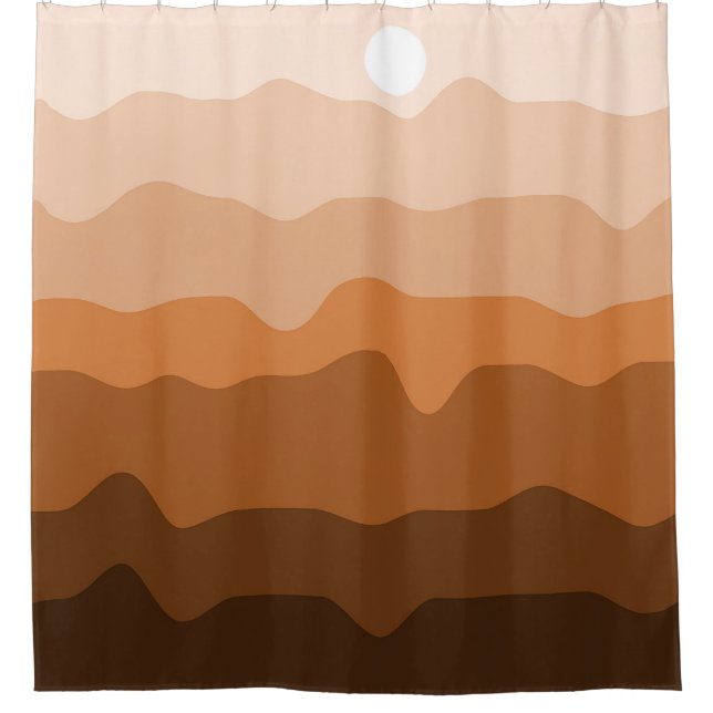 Minimalistische Wüstenlandschaft mit Sonne Duschvorhang (Vorderseite)