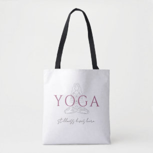 Minimalistische Yoga-Lehrerin Lotus-Pose-Illustrat Tasche