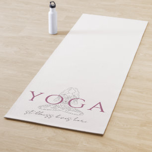 Minimalistische Yoga-Lehrerin Lotus-Pose-Illustrat Yogamatte