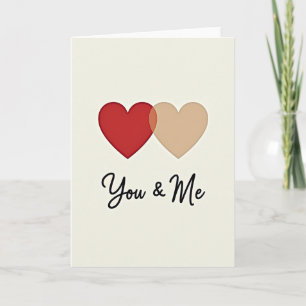 Minimalistische You And Me Hearts Karte