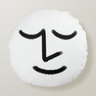 Minimalistische Zen-Gesicht-Wurfkissen Rundes Kissen