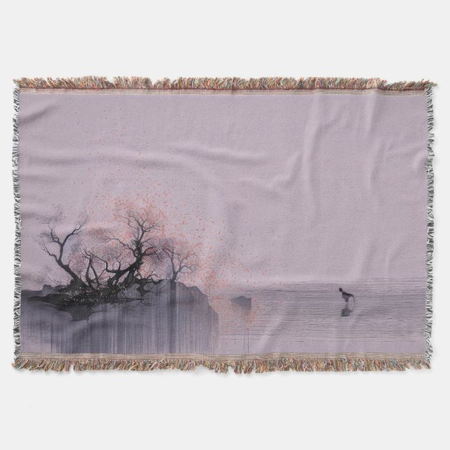 Minimalistische Zen-Landschaft Decke (Vorderseite)