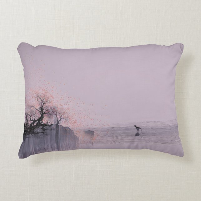 Minimalistische Zen-Landschaft Dekokissen (Vorderseite)