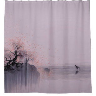 Minimalistische Zen-Landschaft Duschvorhang