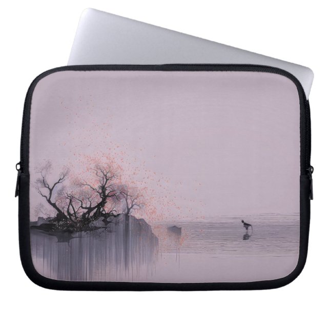 Minimalistische Zen-Landschaft Laptopschutzhülle (Vorderseite)