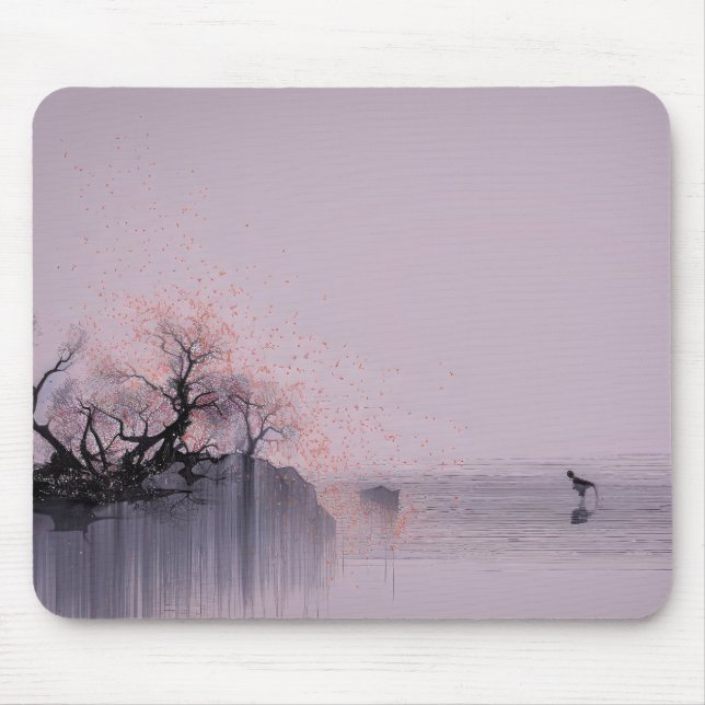 Minimalistische Zen-Landschaft Mousepad (Vorne)