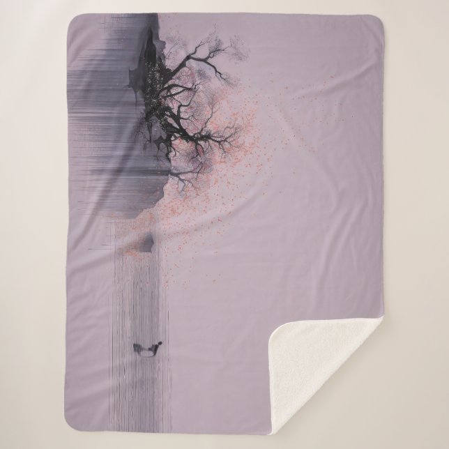 Minimalistische Zen-Landschaft Sherpadecke (Vorderseite)