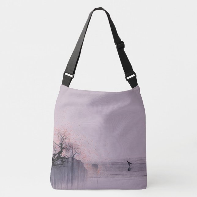 Minimalistische Zen-Landschaft Tragetaschen Mit Langen Trägern (Vorderseite)