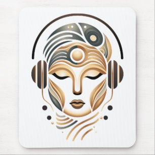 Minimalistische Zen-Musik-Göttin geometrisches Abs Mousepad