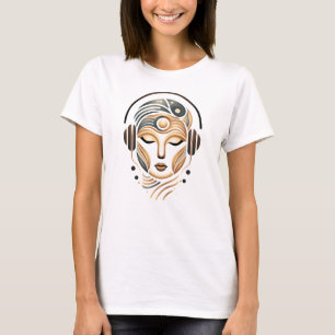 Minimalistische Zen-Musik-Göttin geometrisches Abs T-Shirt
