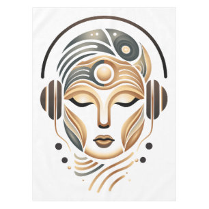 Minimalistische Zen-Musik-Göttin geometrisches Abs Tischdecke