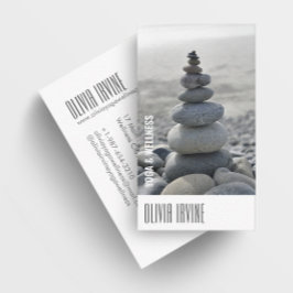 Minimalistische Zen-Steine Yoga & Wellness Weißes Visitenkarte