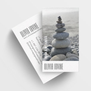 Minimalistische Zen-Steine Yoga & Wellness Weißes Visitenkarte