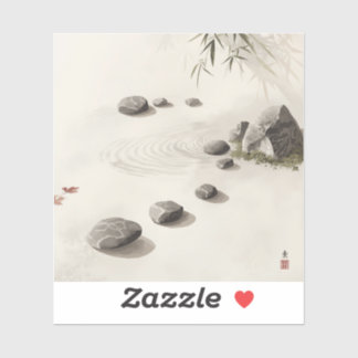 minimalistische Zen-Steingarten-Malerei-Bilder Aufkleber