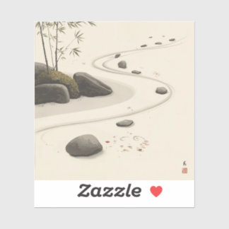 minimalistische Zen-Steingarten-Malerei-Bilder Aufkleber