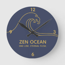 Minimalistische Zen-Welle - Abstrakte Ozeanlinie